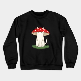 Mushroom-Cat Crewneck Sweatshirt